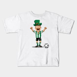 leprechaun wearing football kits Kids T-Shirt